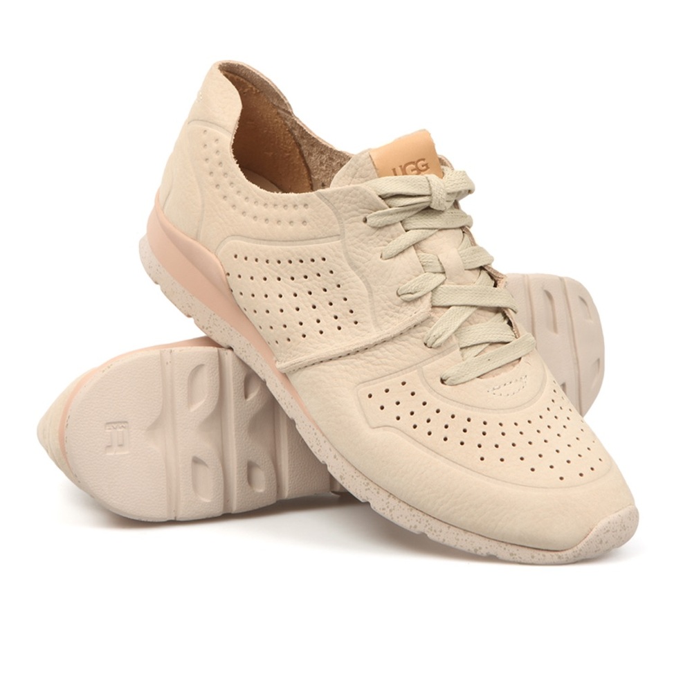 UGG Tye Sneakers Light Pink Leather Comfort Tennis Shoes